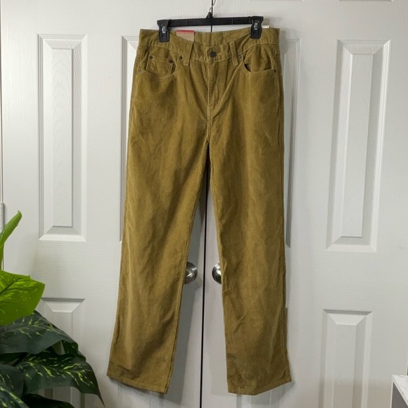 Levi’s Low Pro Mid- Rise Olive Corduroy Jeans Green Size 29x30 - Picture 2 of 10